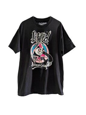 Lifted Research Group (LRG) Men's Panda Graphic Print T-Shirt Black Large Cotton